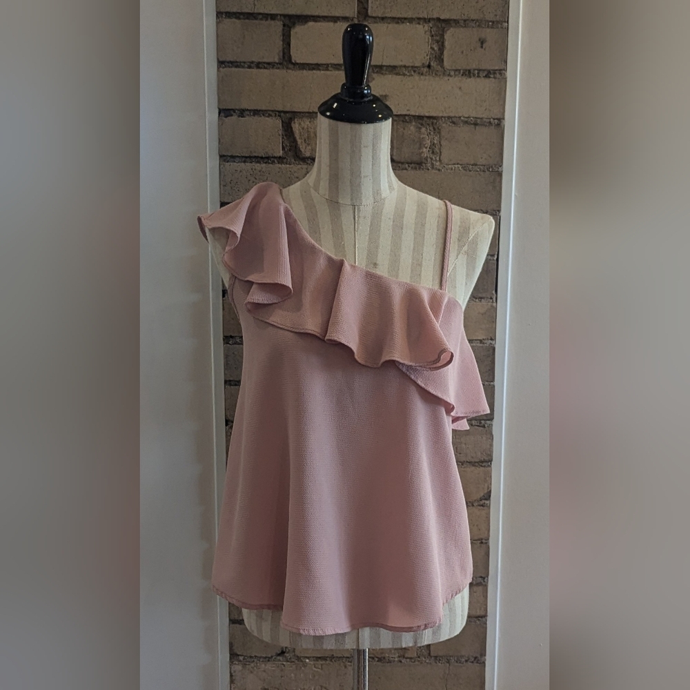SIENNA SKY One Shoulder Pink Blouse